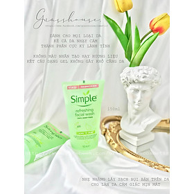 [MẪU MỚI] Sữa Rửa Mặt Dạng Gel Simple Refreshing (150ml) -