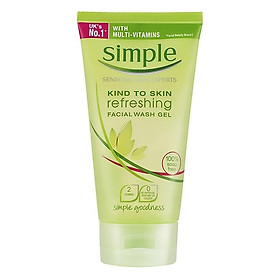 Sữa Rửa Mặt Dạng Gel Simple Kind To Skin Refreshing Facial Wash Gel Dành Cho Da Nhạy Cảm (150ml) [ Được Mask 3W Clinic ]