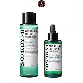 Combo 2 sản phẩm Nước hoa hồng Some By Mi AHA-BHA-PHA 30 Days Miracle Toner 150ml và Tinh chất ngừa mụn Some By Mi AHA-BHA-PHA 30 Days Miracle Serum 50ml