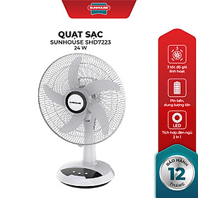 Quạt Sạc Tích Điện Sunhouse SHD7223 (24W) - Hàng Chính Hãng