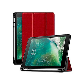 Bao da iPad Gen 9 10.2 inch 2021 chính hãng Mutural kèm khay đựng bút - Hàng nhập khẩu - Màu đỏ