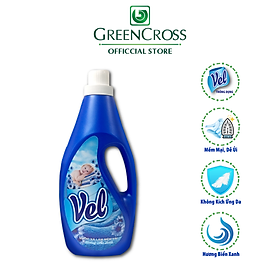 Nước xả vải/quần áo VEL làm mềm vải, khử mùi, khử trùng chuyên dụng Chai 1,8 Lít