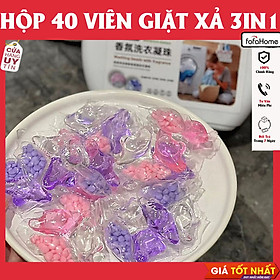 Hộp 40 Viên Giặt Xả 3 in1 Lưu Hương Hoa Hàng Nội Địa Trung Dùng Cho Máy Giặt Làm Sạch Quần Áo Giao Hương Ngẫu Nhiên